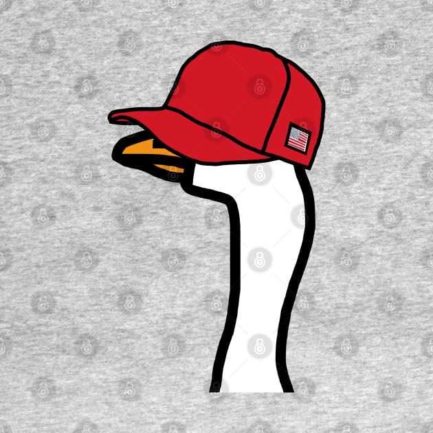 Politics Portrait Goose Wearing Stolen Red Hat by ellenhenryart